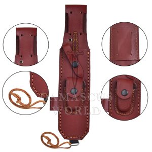 KE-0548-HK D 2 Steel 12.5 inch Fixed Blade Bowie Knife | Hunting Knife, Leather Handle | Hunting, Skinning, Camping | Large Hunting Bowie Knife For Men